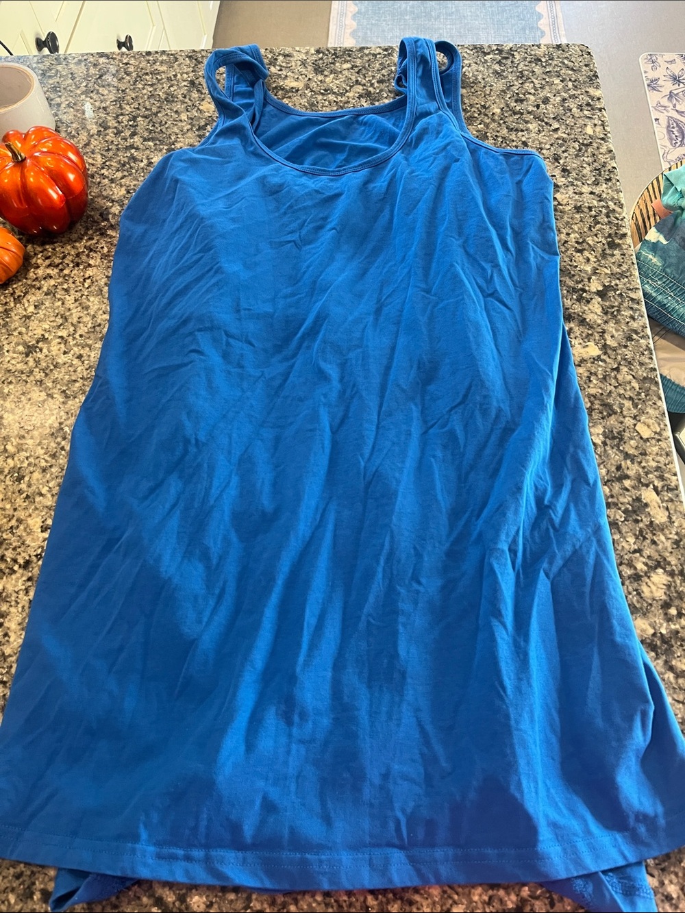 Blue Women's athletic dress with built in shorts - size Large